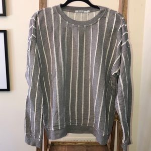 T by Alexander Wang Destroyed Striped Sweatshirt